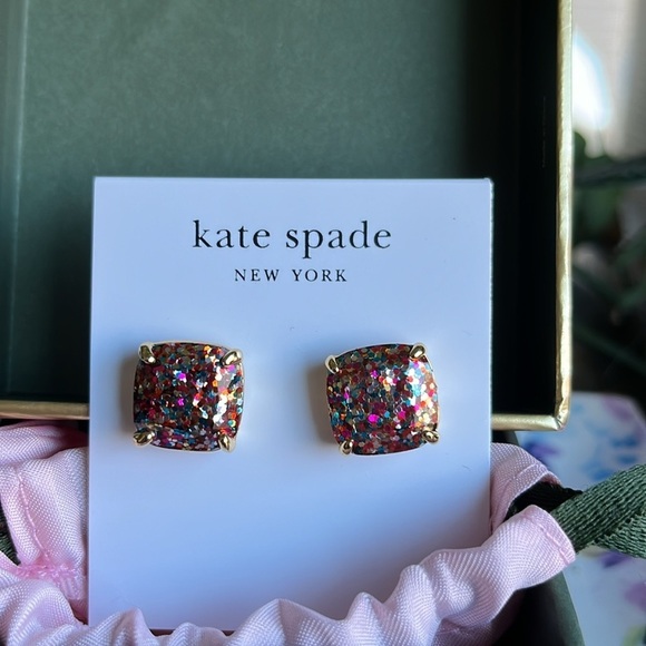 NIB Kate Spade Multi Colored Glitter Earrings - Picture 1 of 4